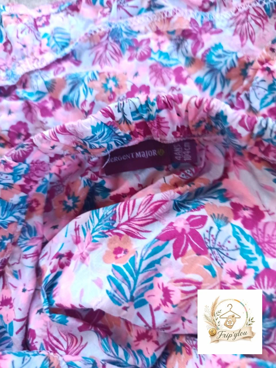 Falda de verano floreada con detalle de flores fluo – A1766 – photo 2